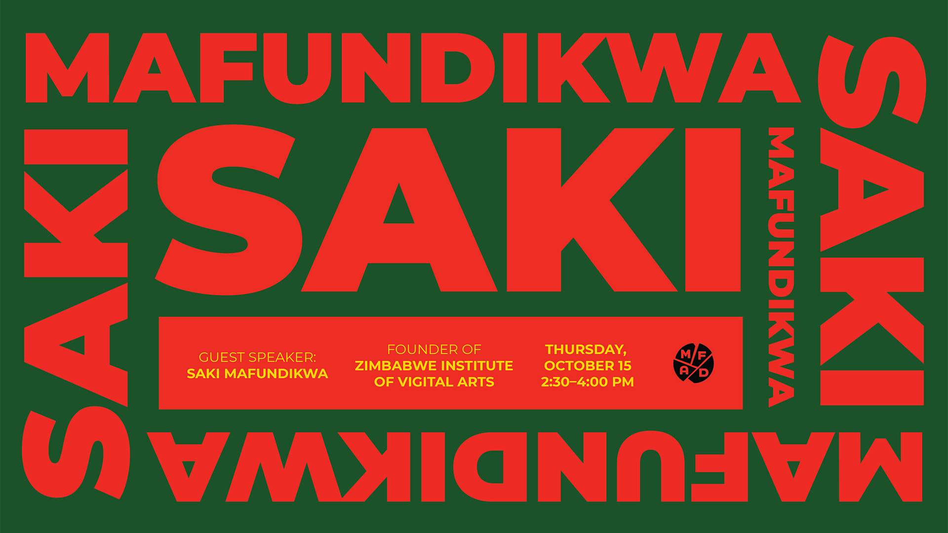 SAKI MAFUNDIKWA lecture poster