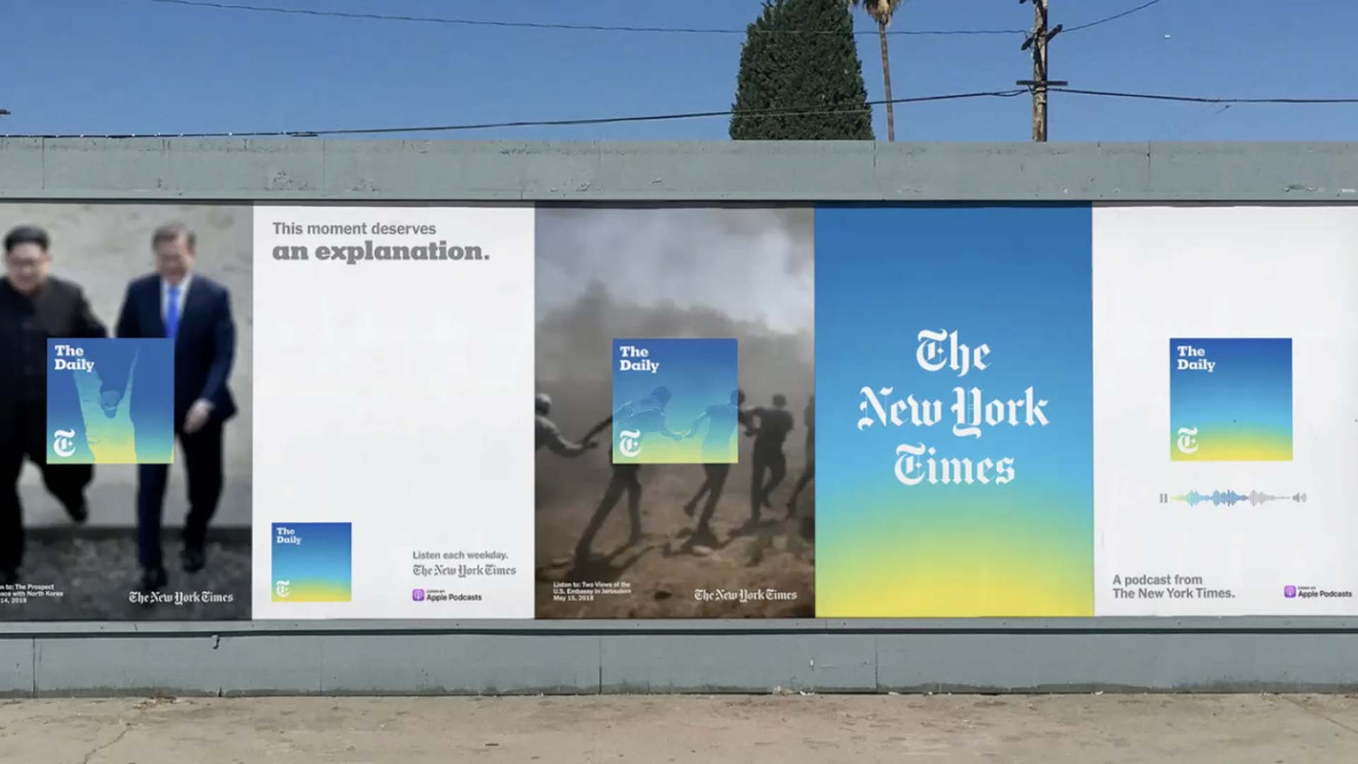 new york times ad on wall