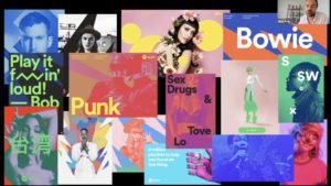 spotify advert color typr and images of music genres