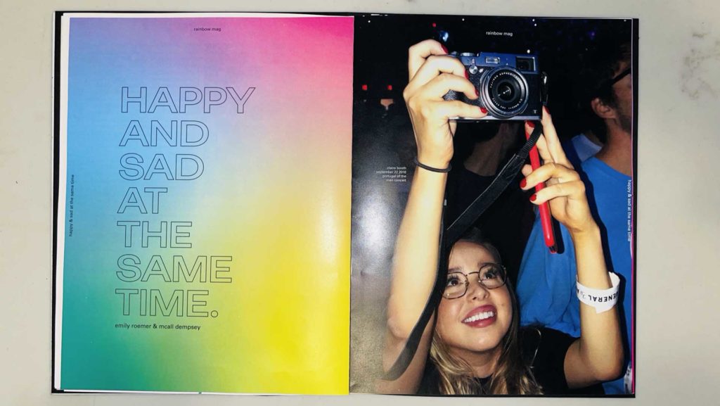 Emily Roemer - Rainbow Mag magazine spread with young woman taking photos