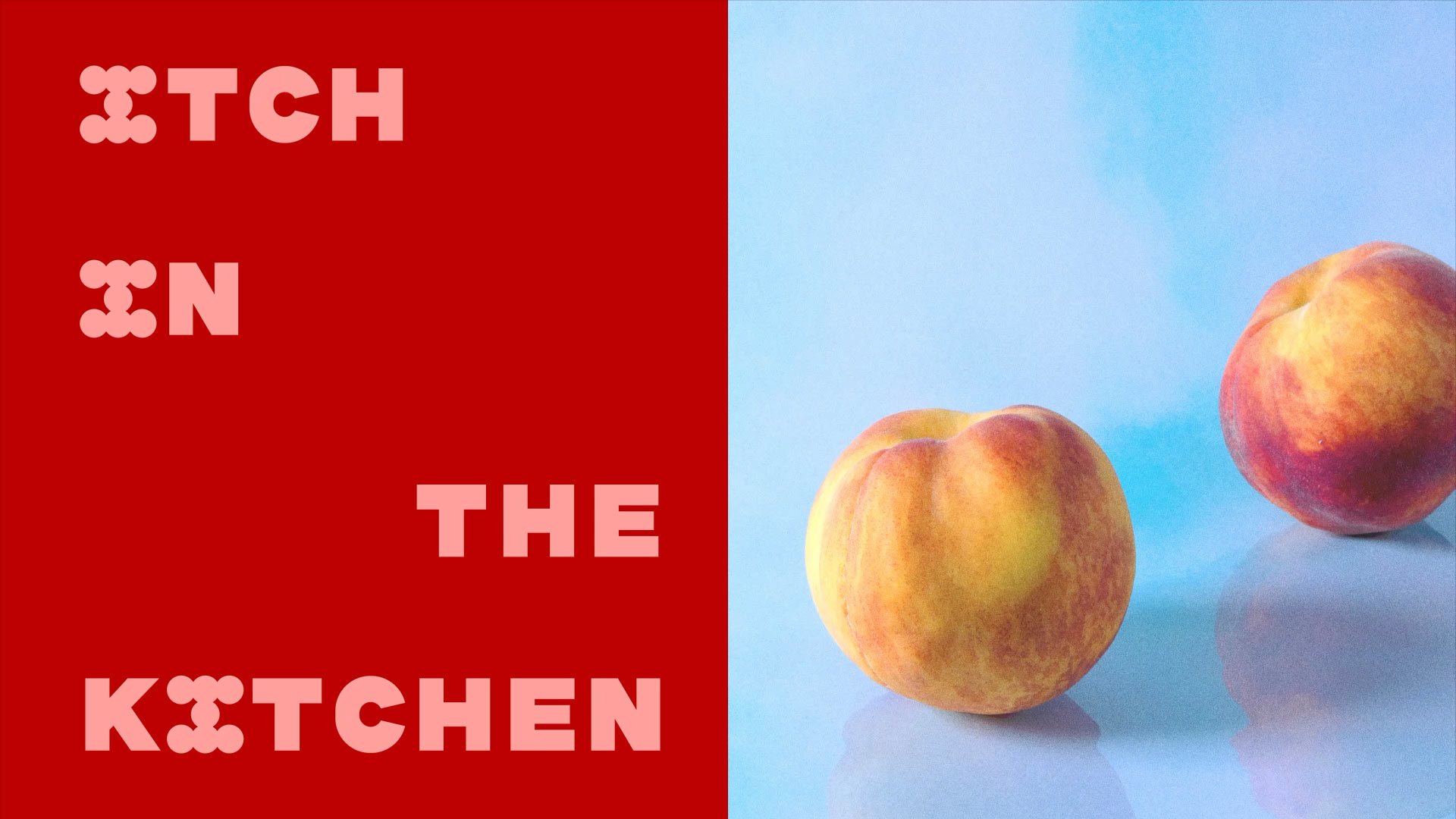 Itch in the Kitchen logo and an image of two peaches