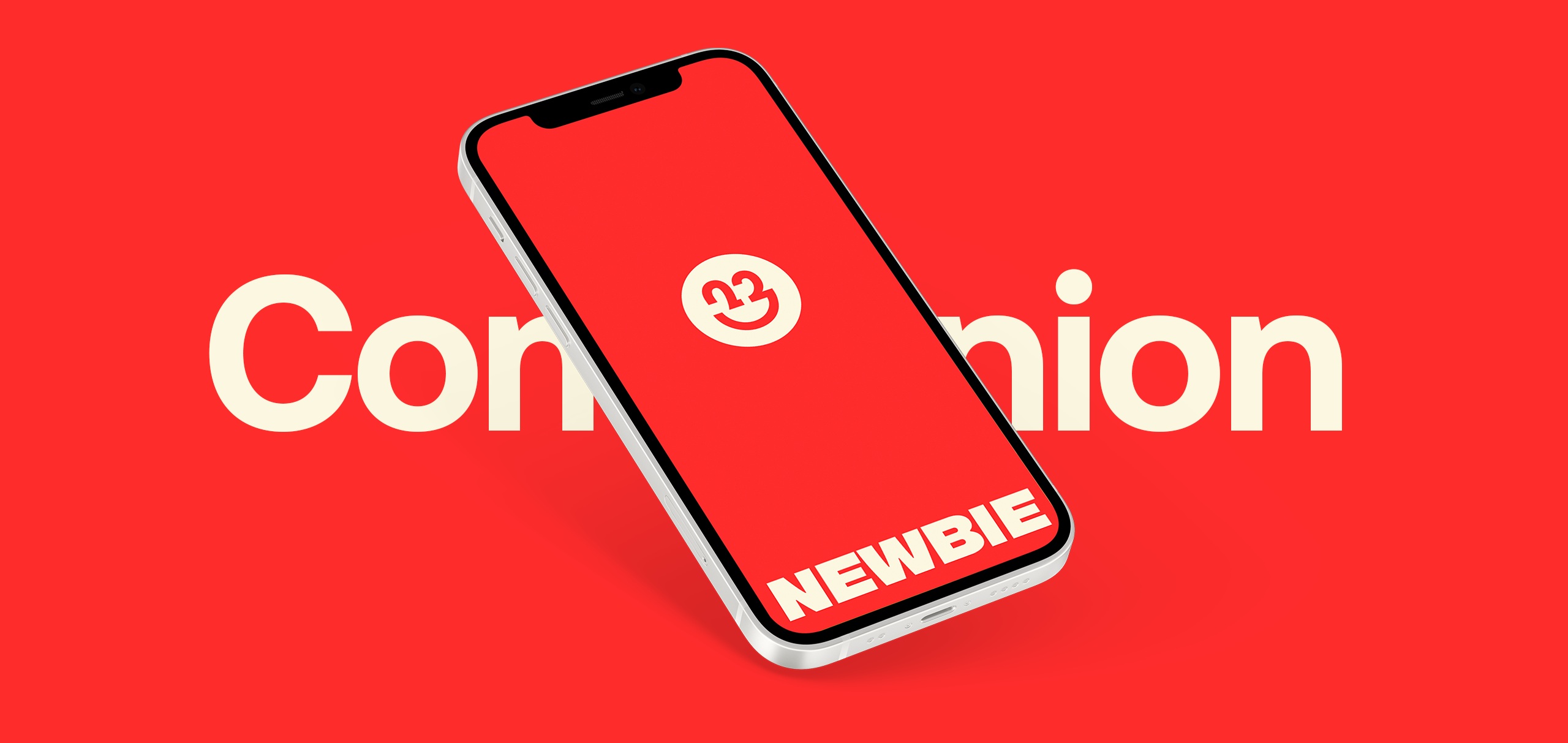 Newbie App on red background