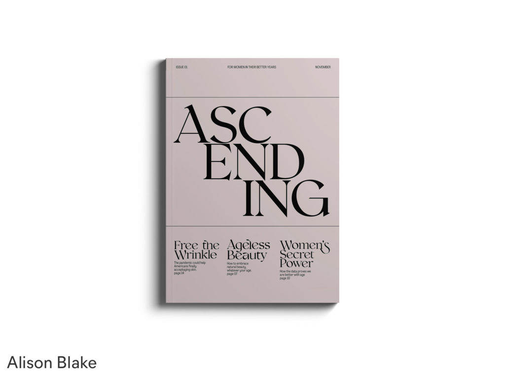 Magazine cover titled Ascending, by Alison Blake