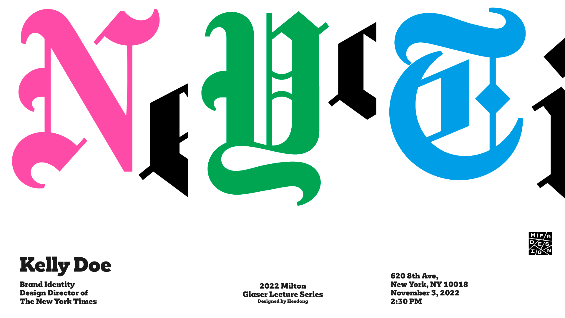 colorful Poster graphic for New York Times studio visit