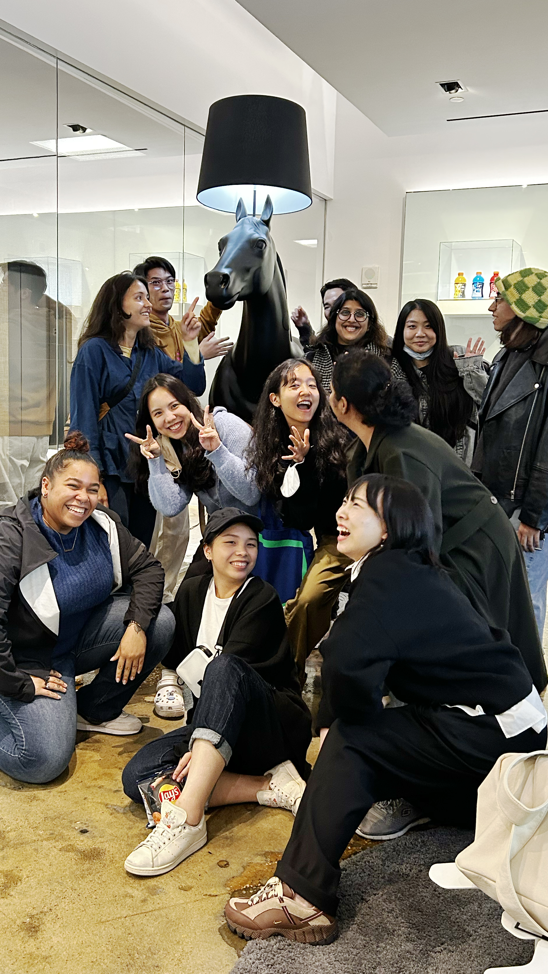 group photo of smiling students at the PepsiCo headquarters.