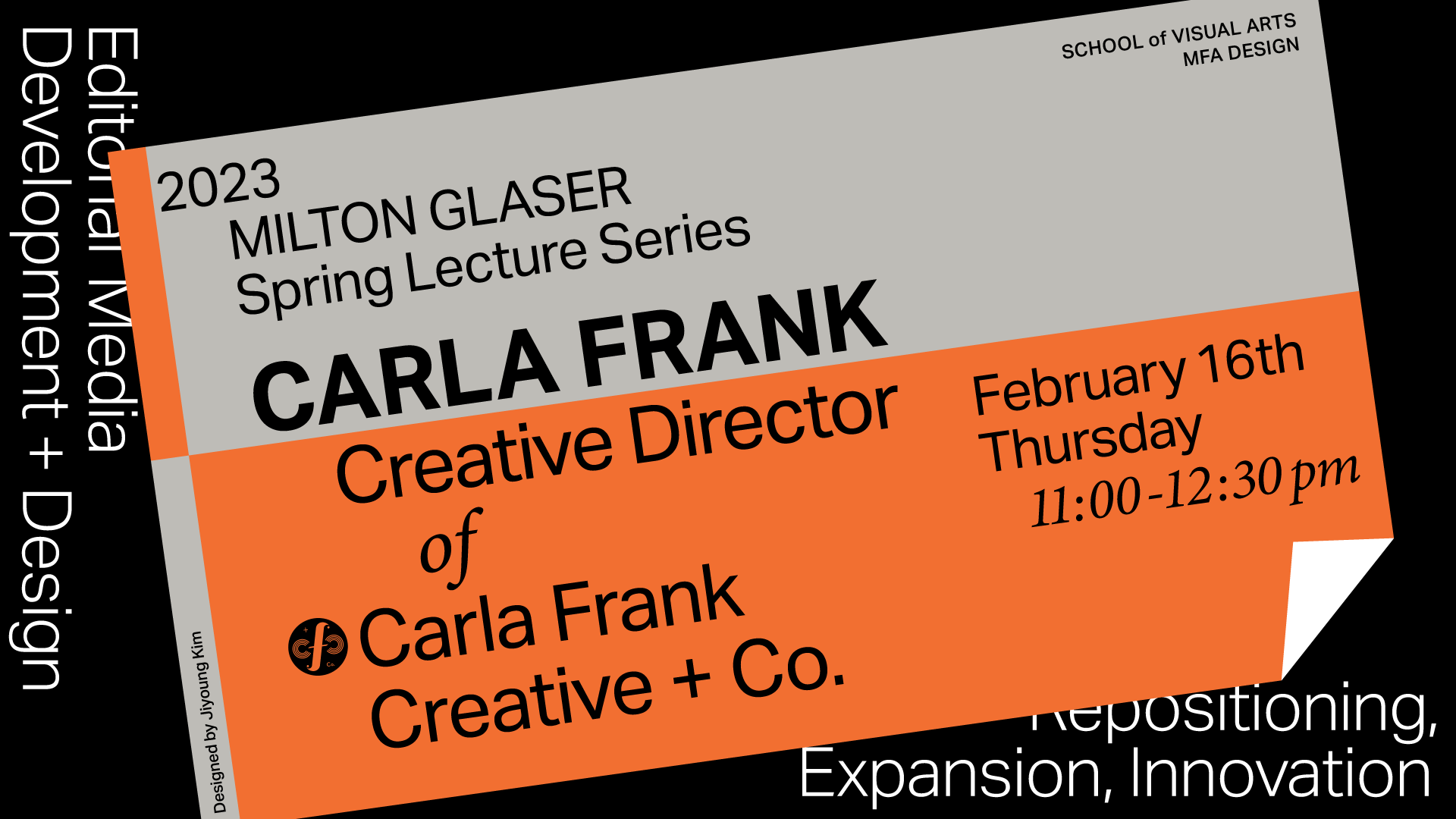 colorful poster image for Carla Frank lecture announcement