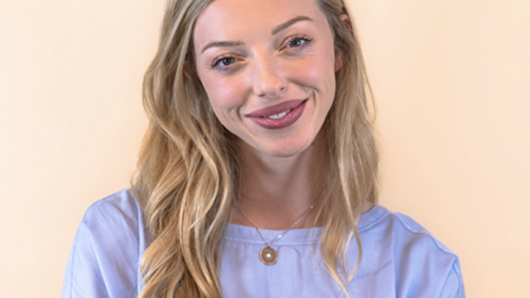 portrait of a woman with long blonde hair