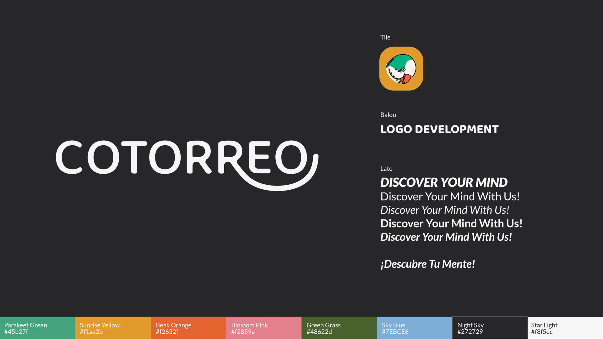 The Cotorreo  app logo on black background