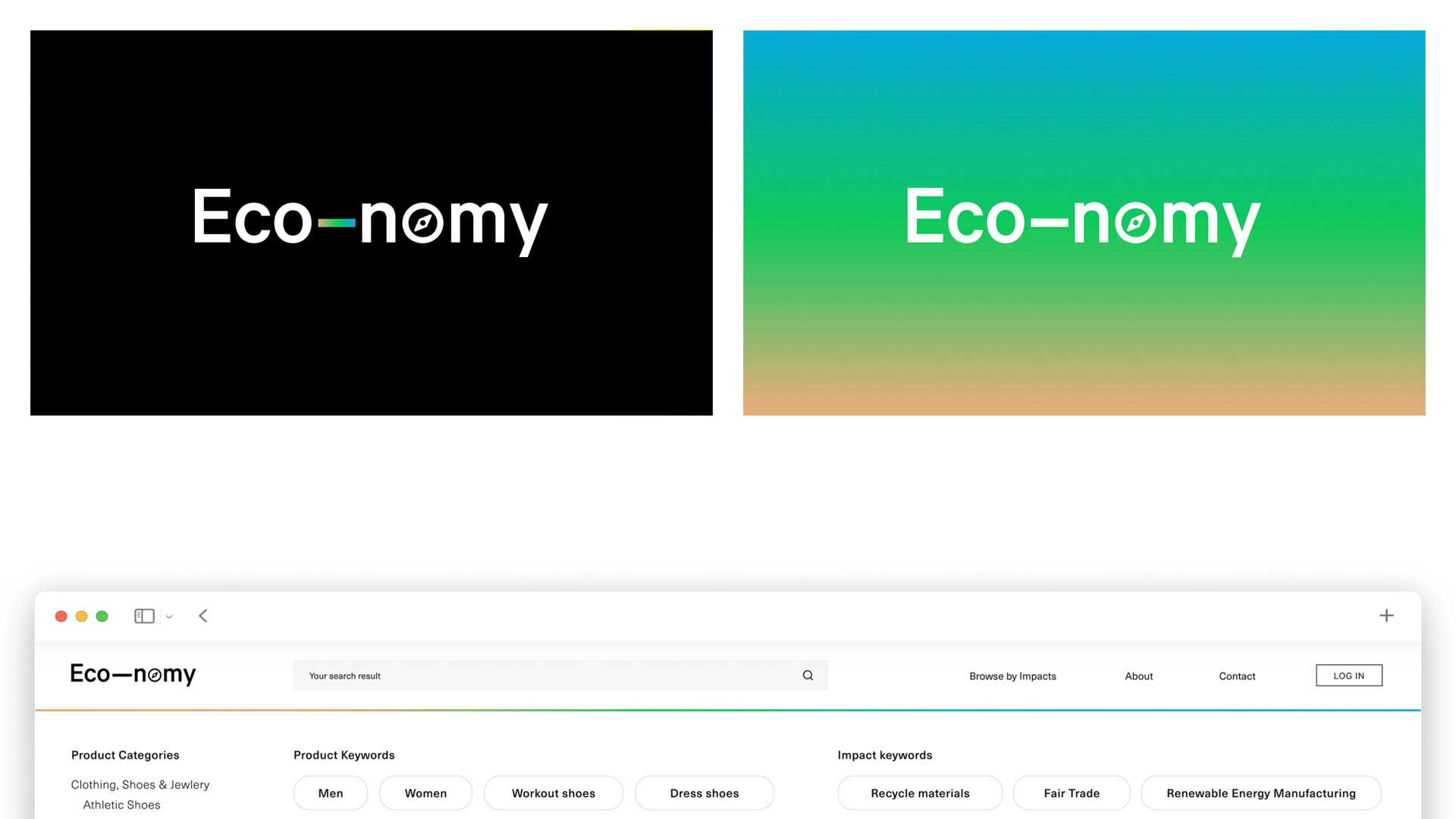 Two versions of the Eco-nomy brand logo