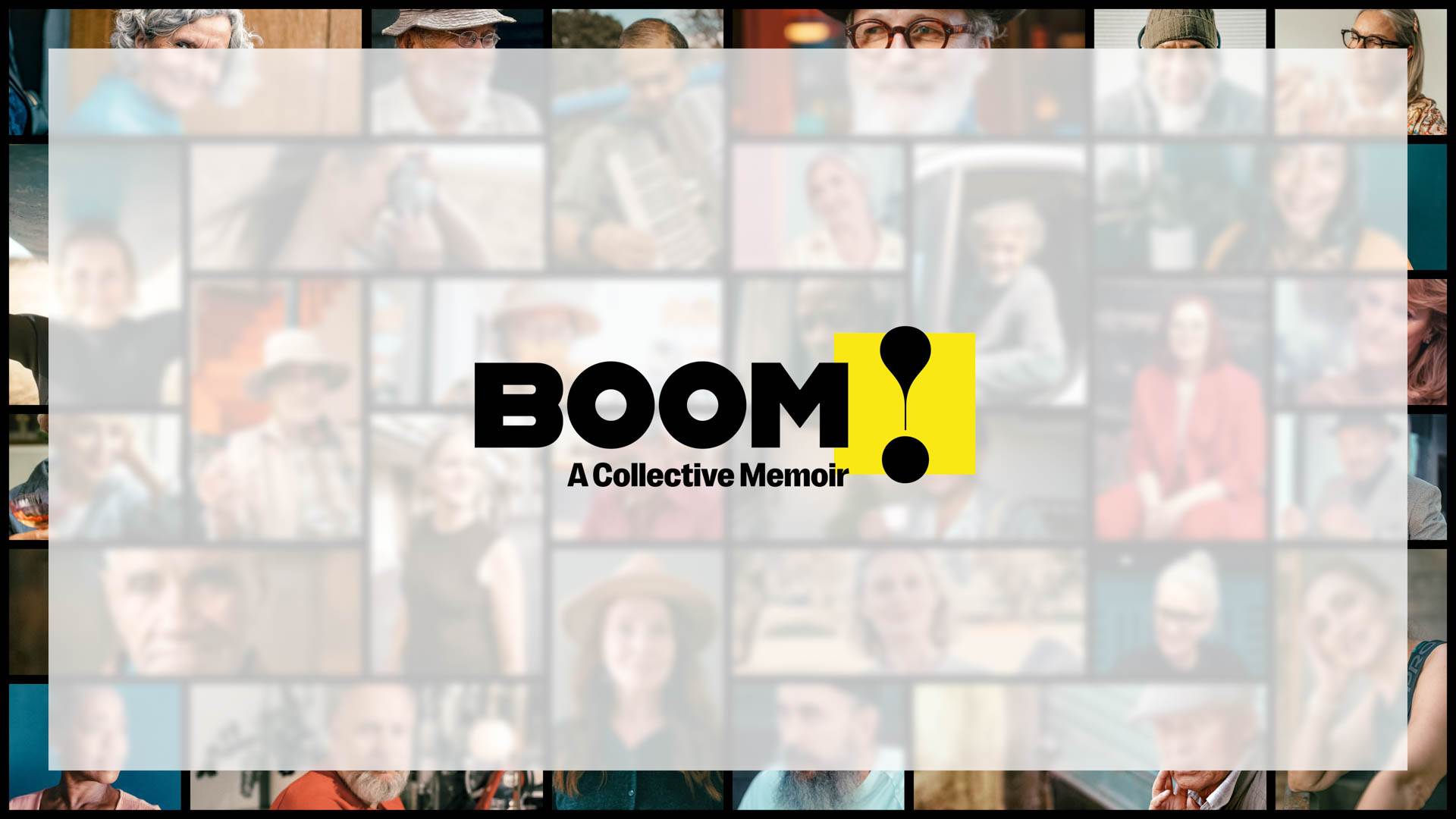 the Boom logo with portraits in the background