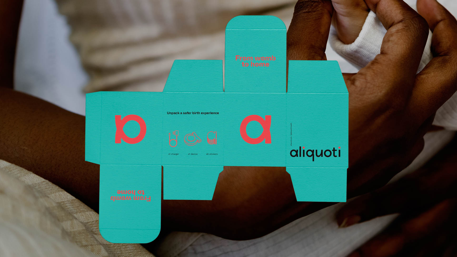 an open unassembled box with the aliquoti branding