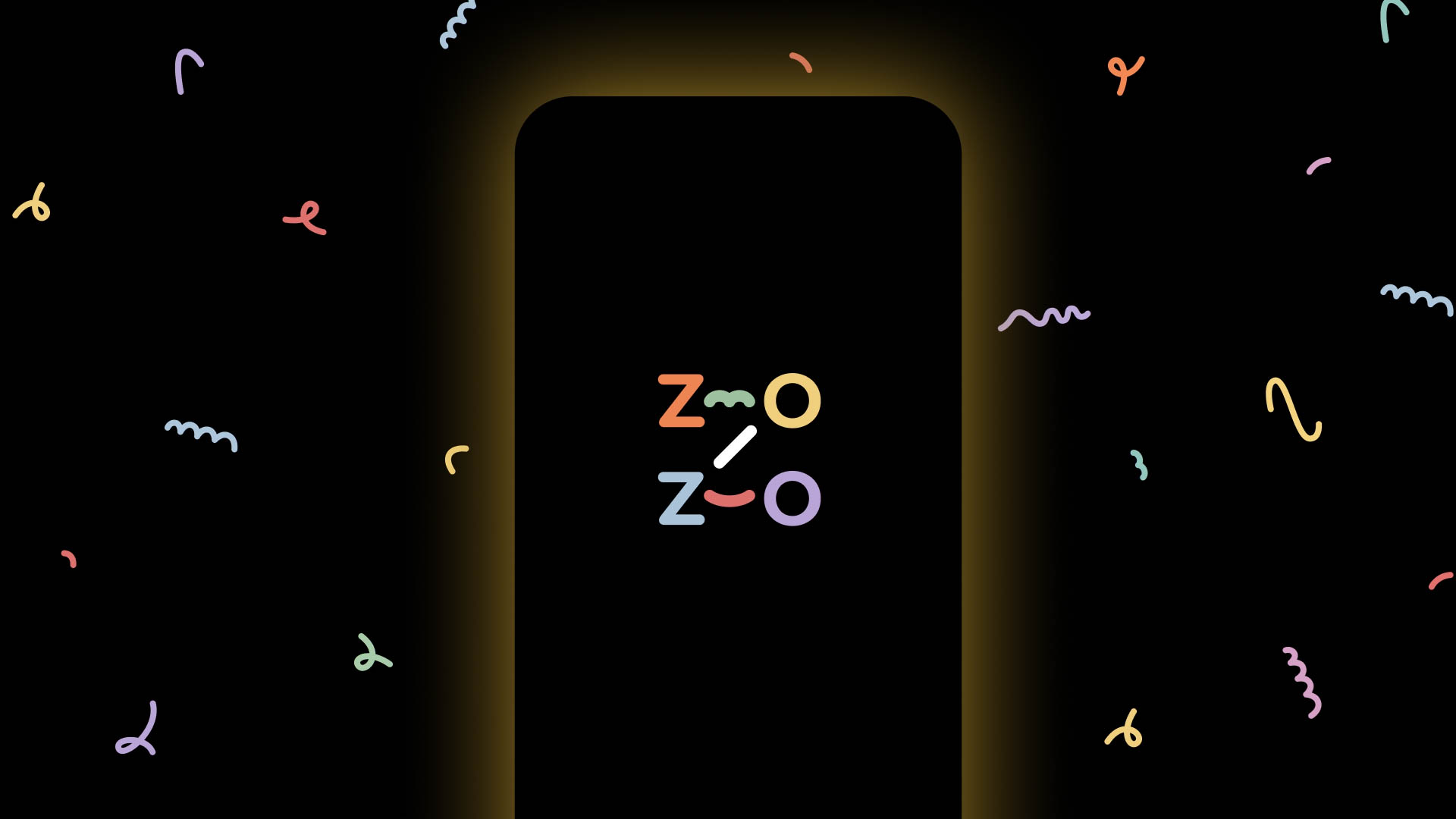 one iphone screen with Zozo written on it