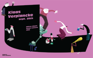 colorful poster for Klaas Verplancke lecture