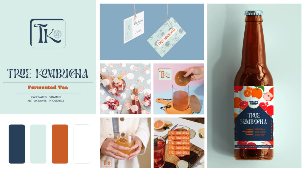colorful photos of kombucha branding project