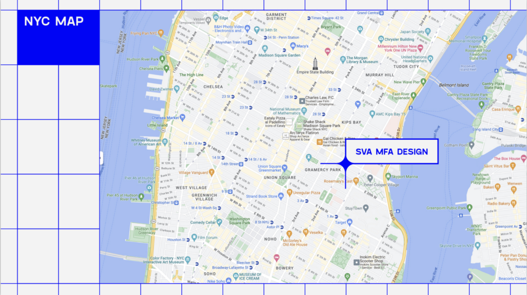 a map of New York City with the MFAD department higlighted
