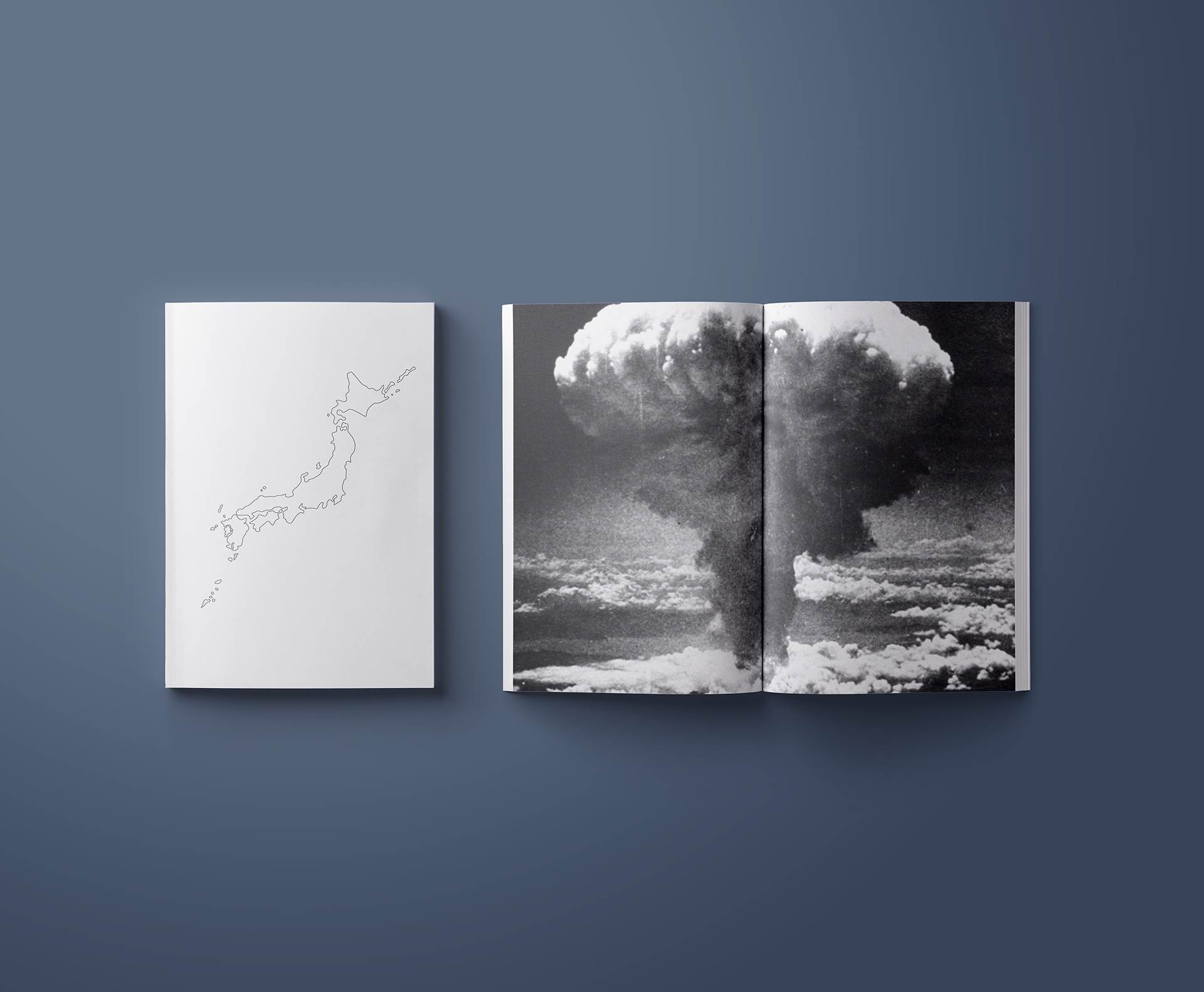 book with image of large bomb explosion