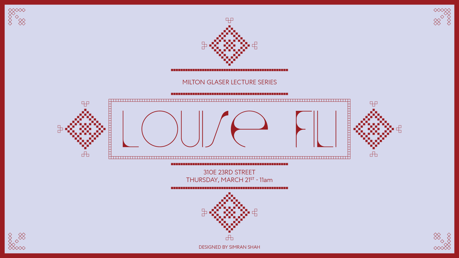 poster announcement for studio visit: Louise Fili