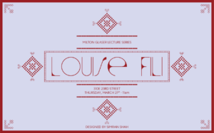 poster announcement for studio visit: Louise Fili