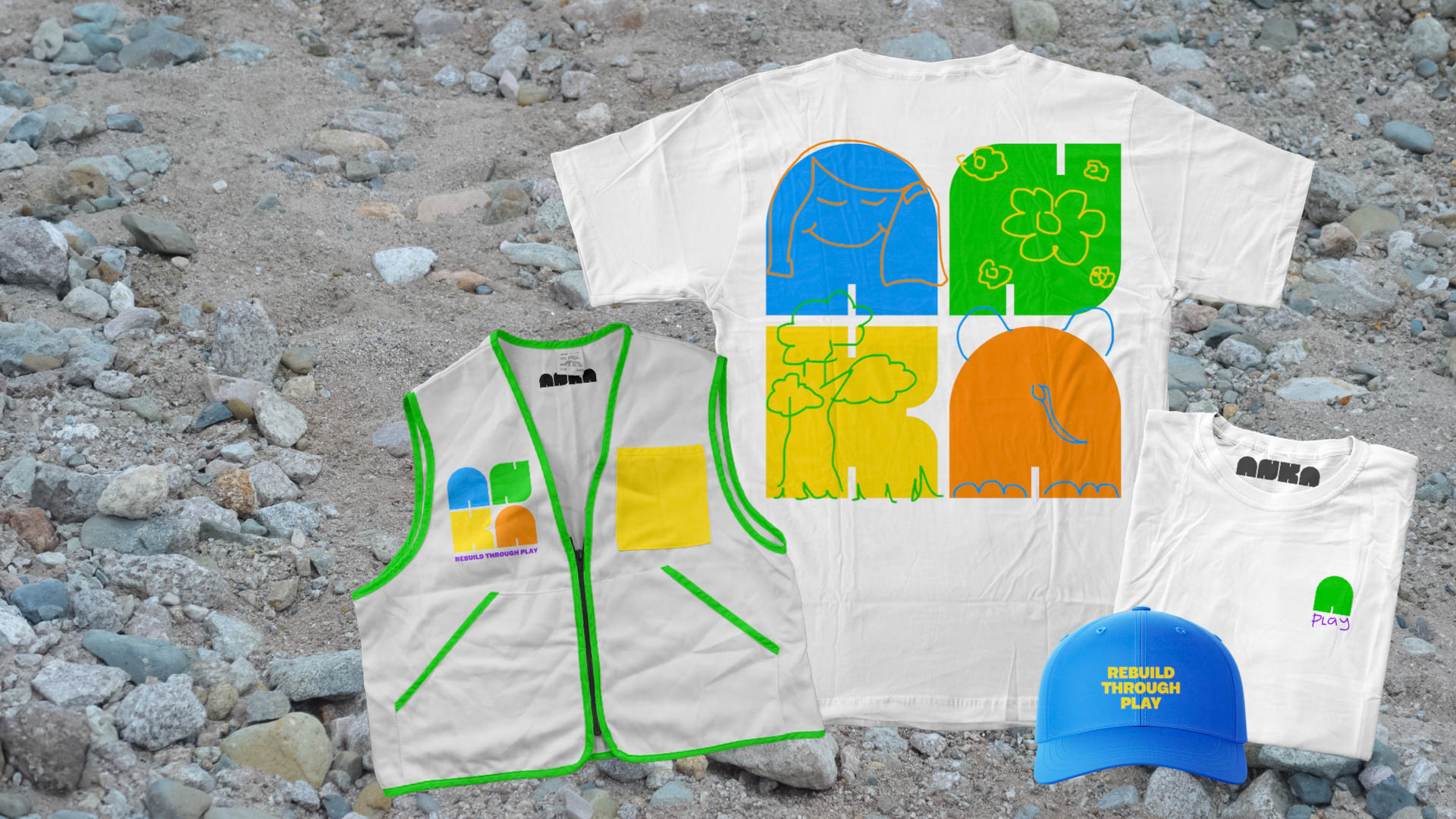 Tshirt and vest with the colorful ANKA venture logo