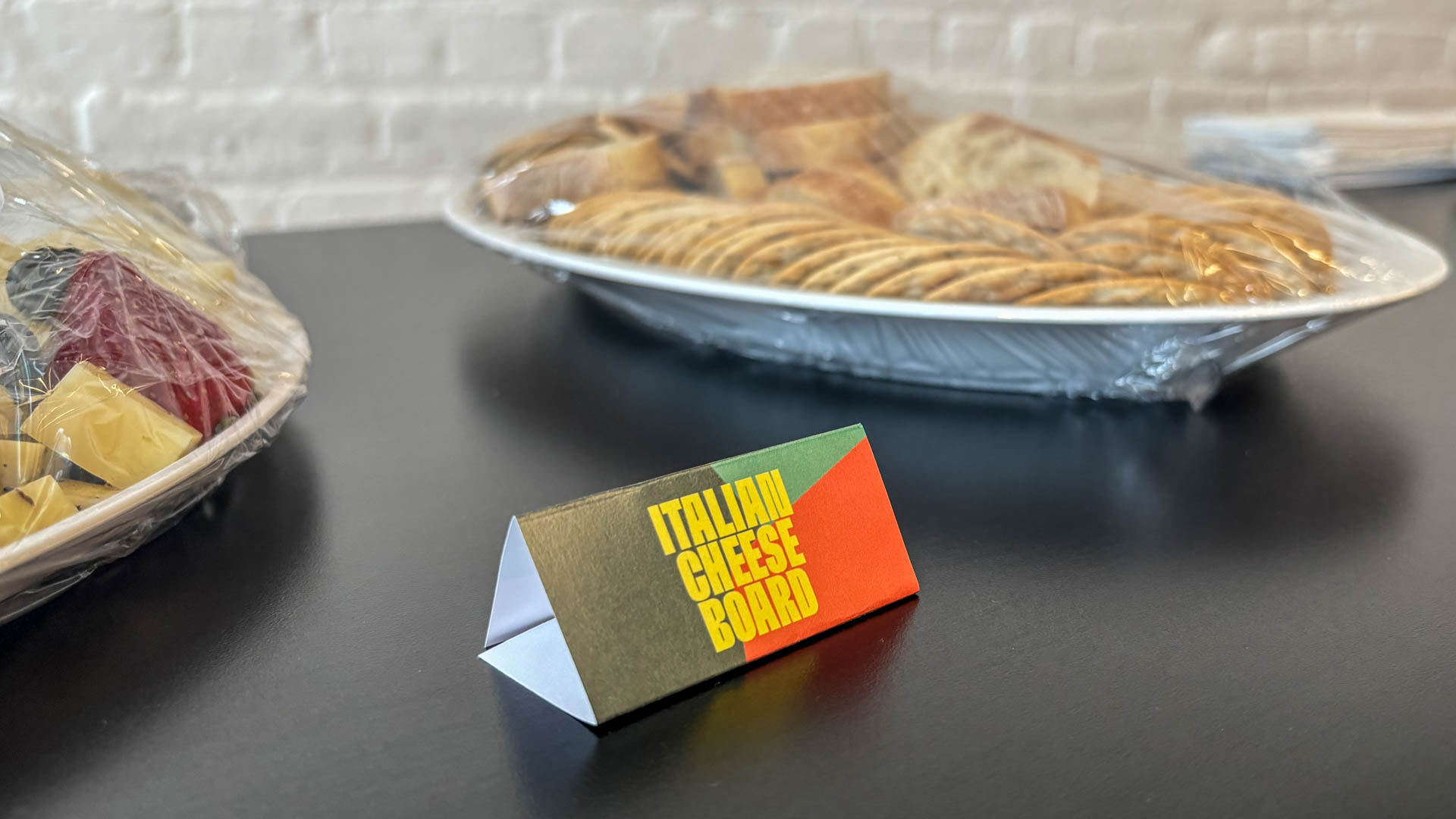 plates with food on a desk