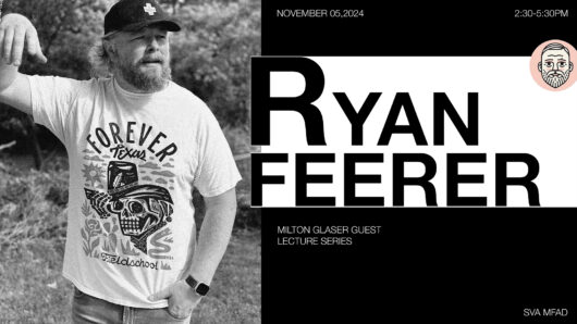 poster for guest lecture Ryan Feerer, portrait of him in the woods