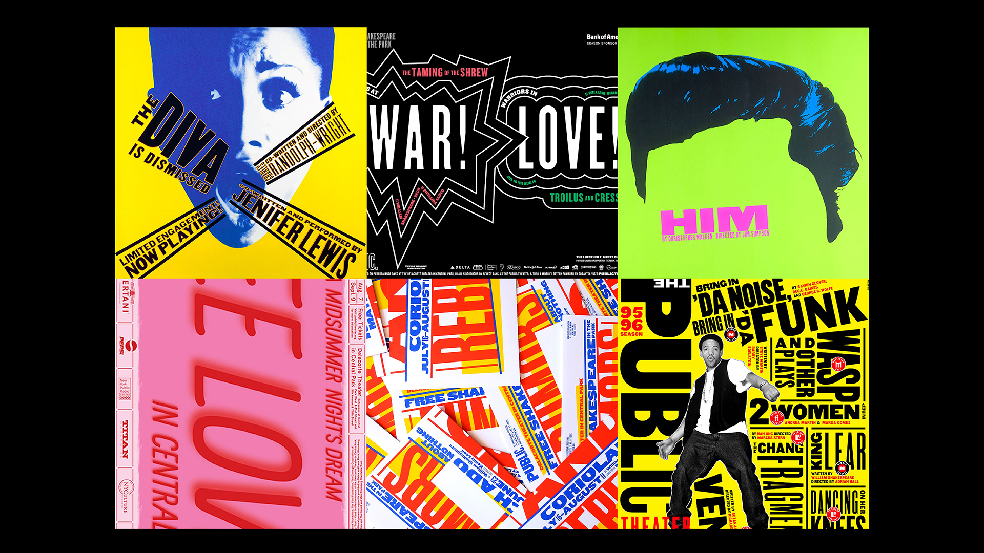 colorful posters made by designer Paula Scher