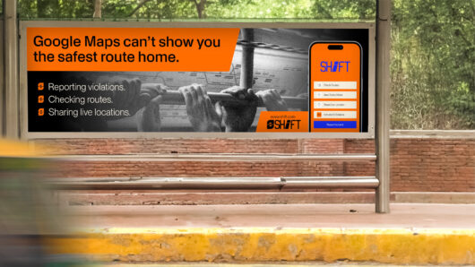 an outdoor publicity ad for Shift brand