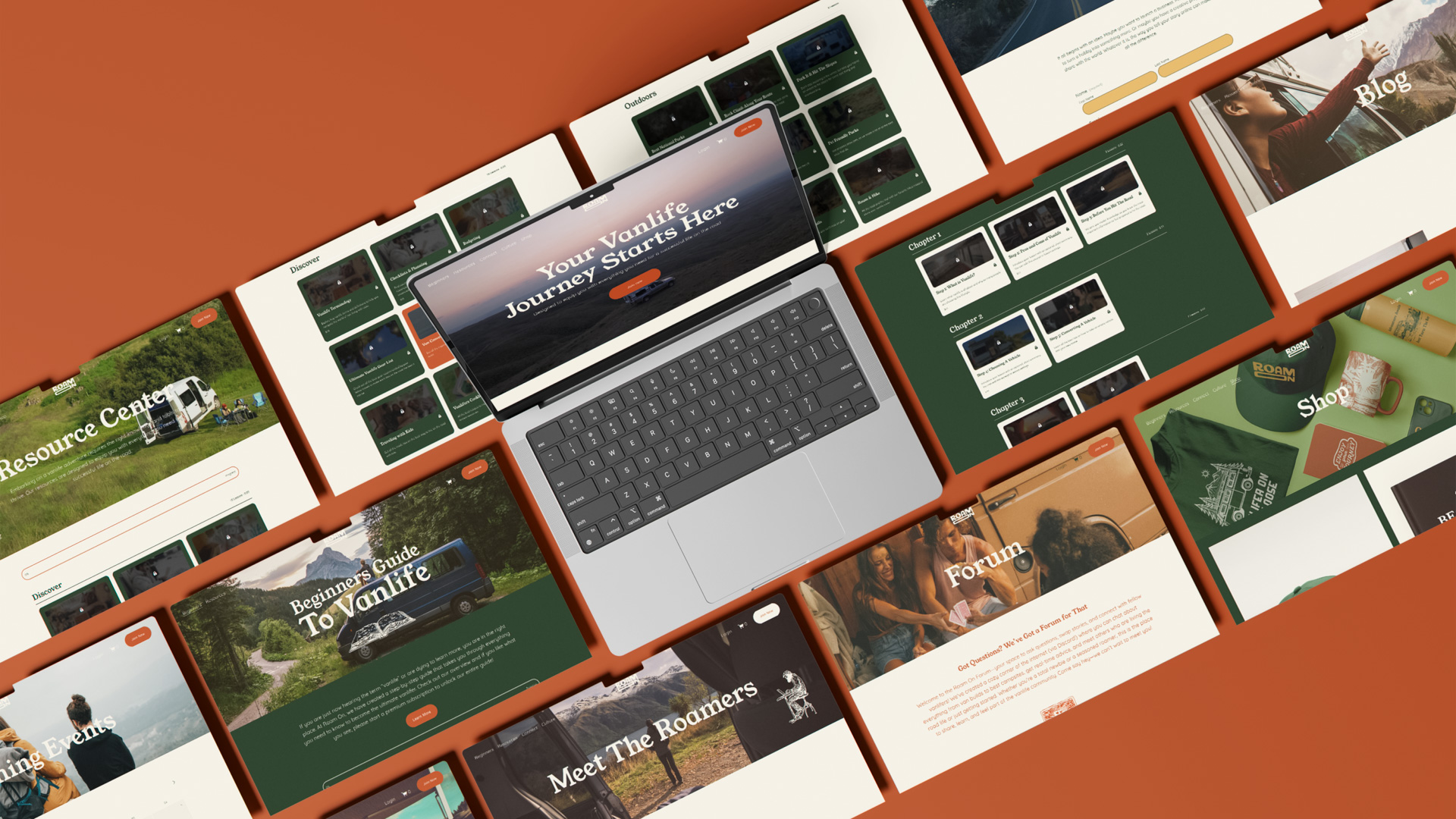 a laptop  with several screens  surrounding it