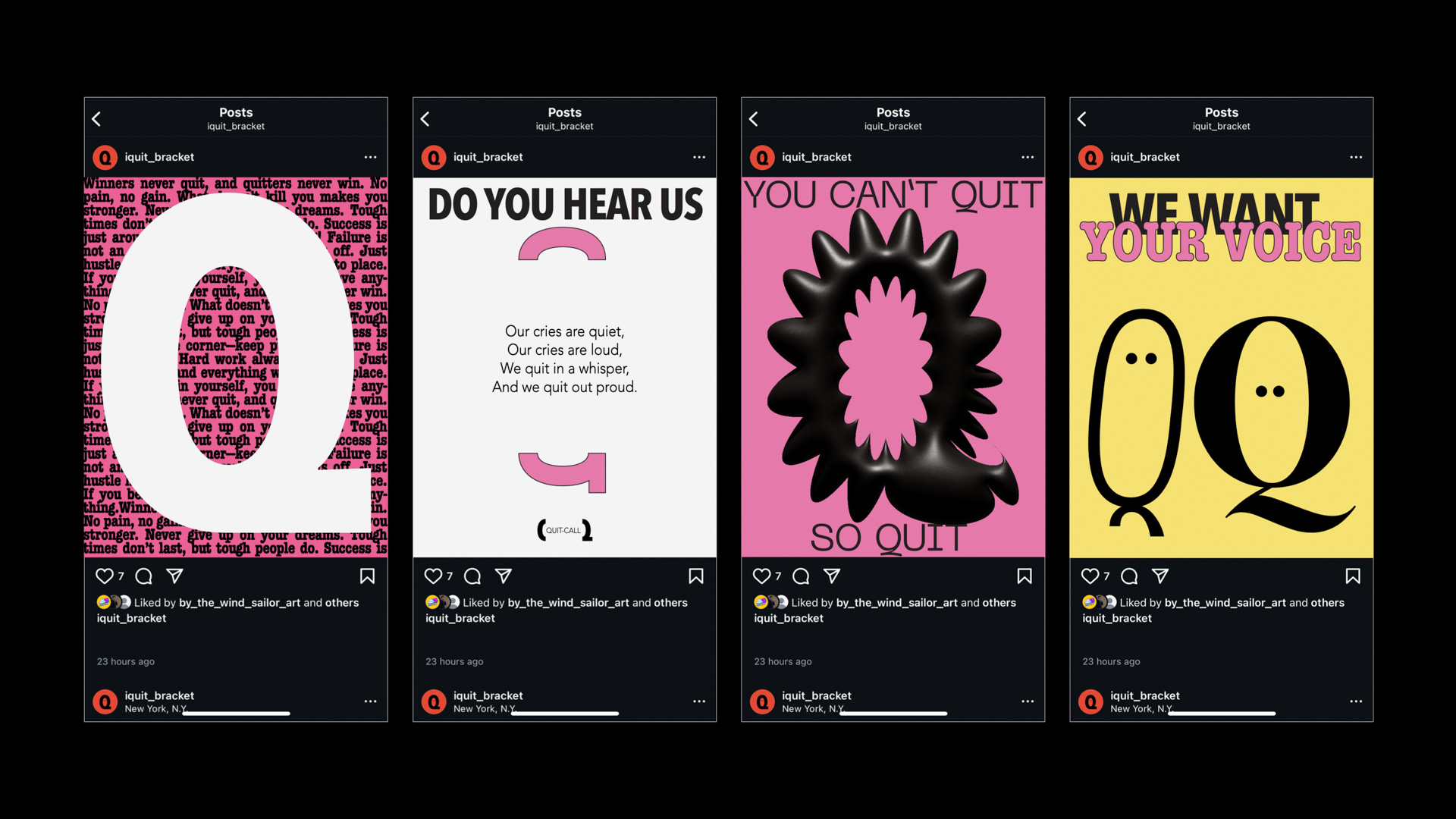 a series of four posters about the Quit campaign