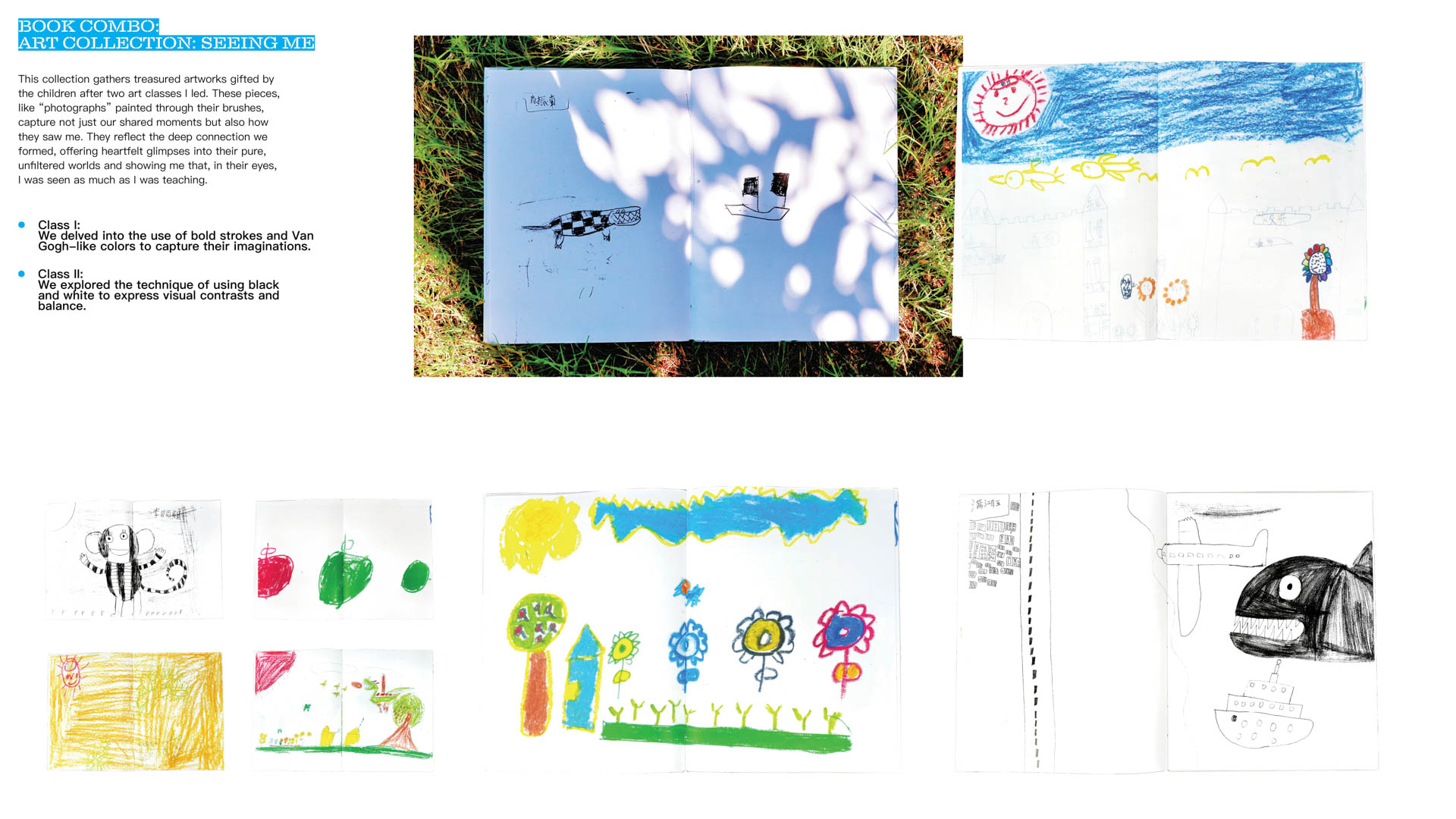 colorful childlike drawings
