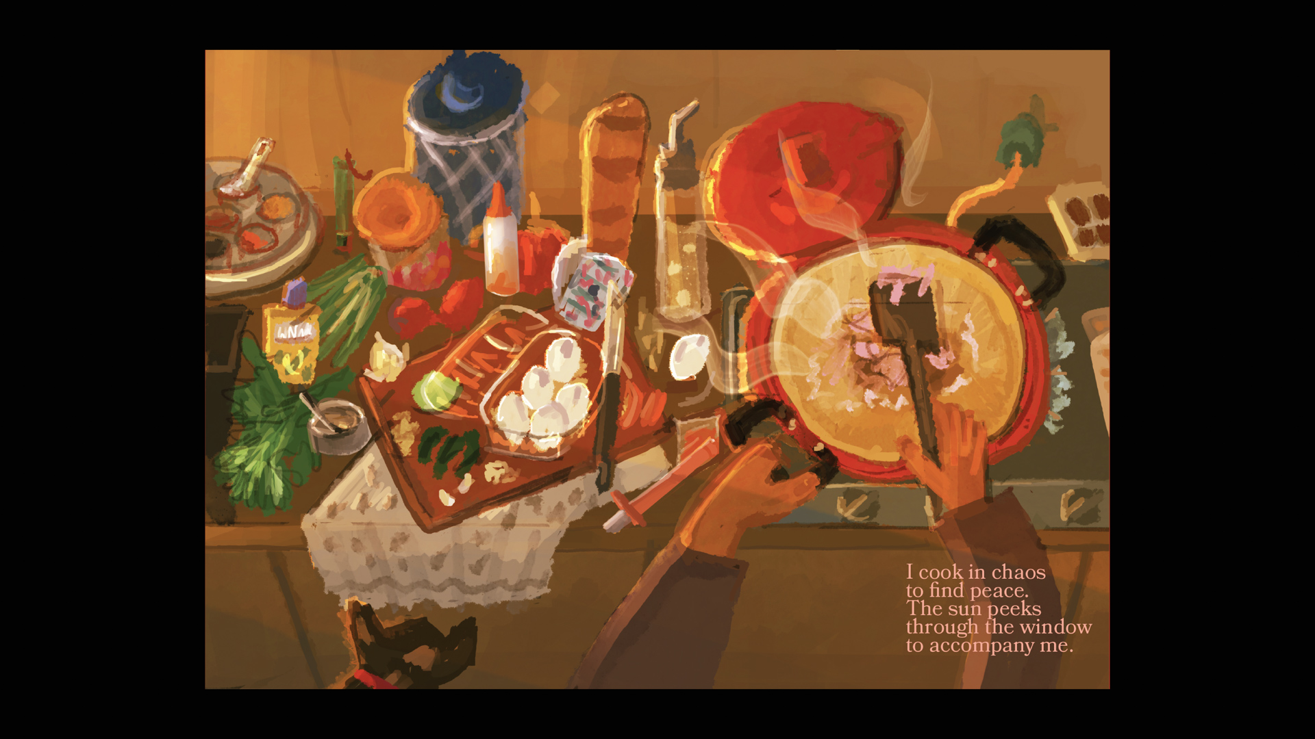 an interior spread of a zine called Salt, with colorful illustrations