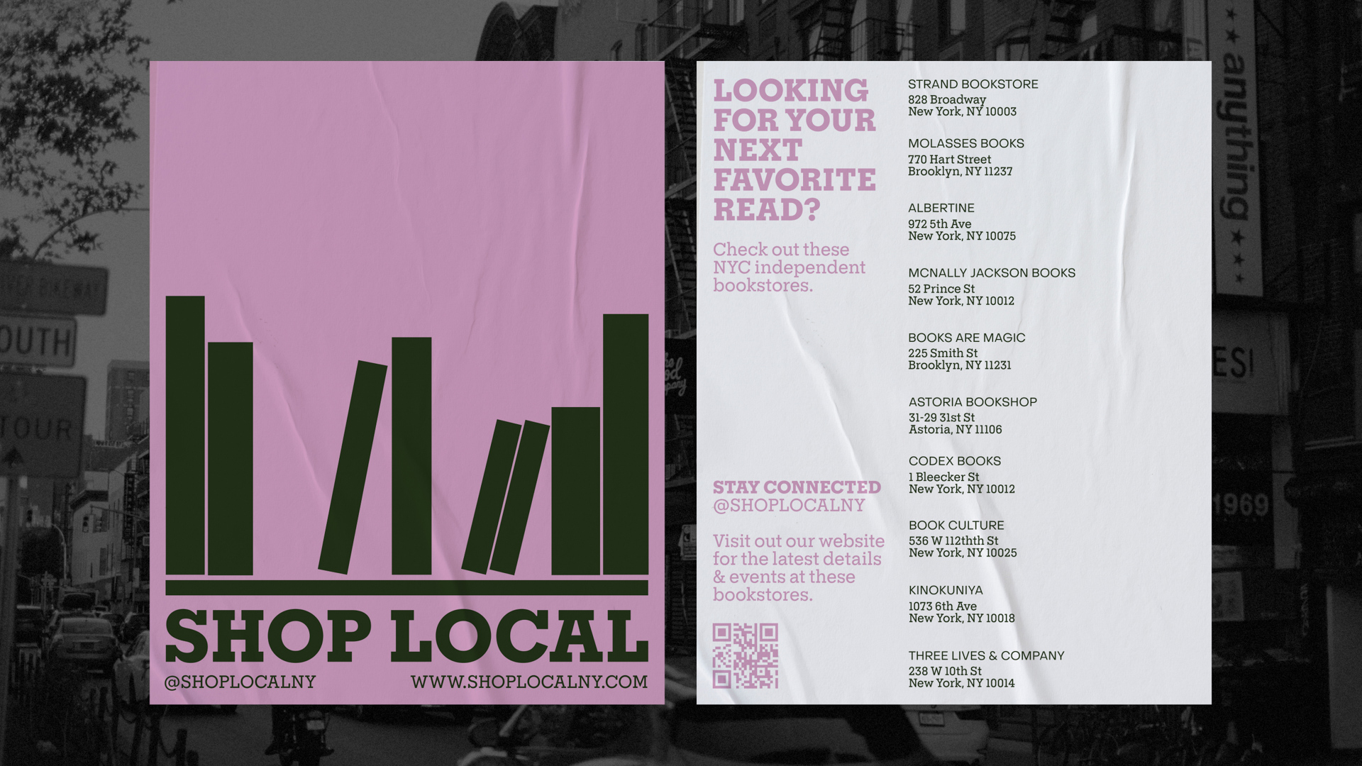 two posters with information on Shopping Local