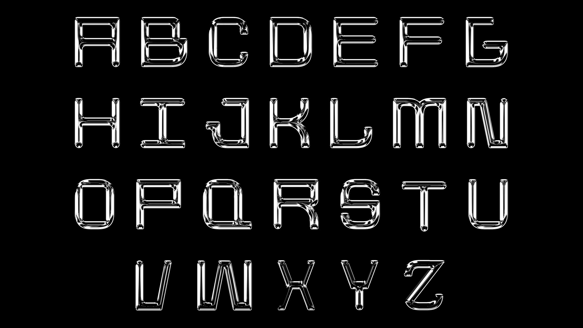 example of a stylized font on black background