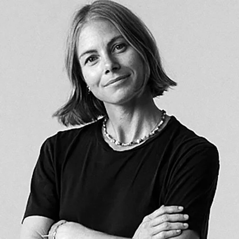 black and white portrait of a woman with shoulder length hair